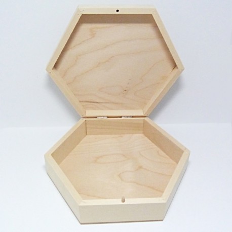 Dřevěná šestihranná krabička - velká