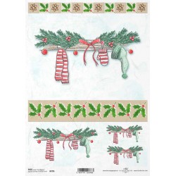 Papír rýžový A4 Vánoční, pruhovaná šála