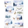 Papír rýžový A4 Zimní motiv, stromky, zvířátka