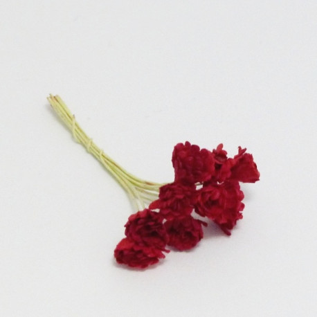 Papírová gypsophila 10mm - červená, 10ks