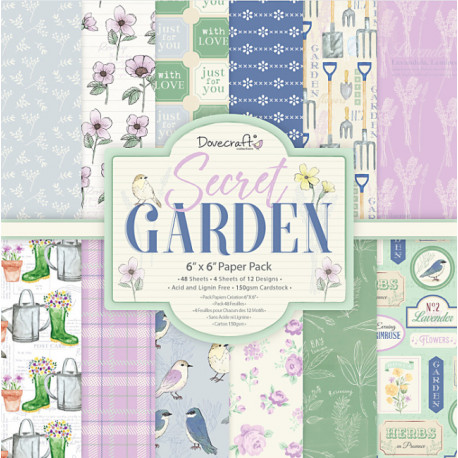 Sada papírů 15x15 Secret Garden (Dovecraft)