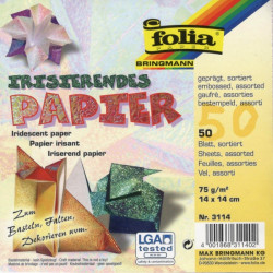 Origami papírky 14x14 opalizující duhové