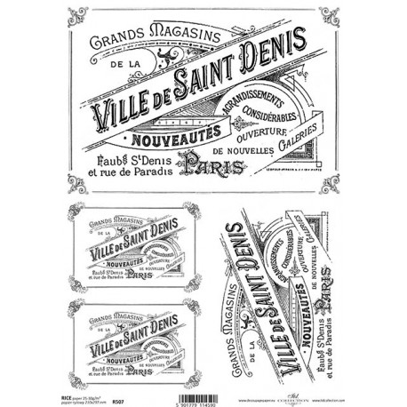 Papír rýžový A4 etiketa Ville de Saint Denis