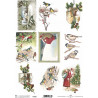Scrap.papír A4 Obrázky s ptáčky a vánočními motivy