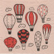 Horkovzdušné balóny na růžové 33x33