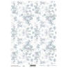 Scrap.papír A4 Celoplošný, modrošedé kytice