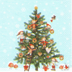 Skřítci zdobí vánoční strom 33x33