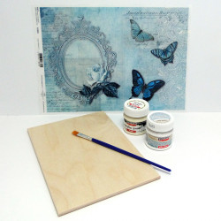 Decoupage startovací sada - rámeček na foto domodra