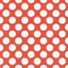 Bílé puntíky na červené, větší 33x33