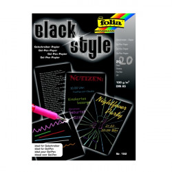 Black Style blok A5, černý papír pro gelová pera, 100g, 20 listů (F)