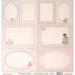 Vintage Baby, Journaling cards pink, 30,5x30,5cm (MD)