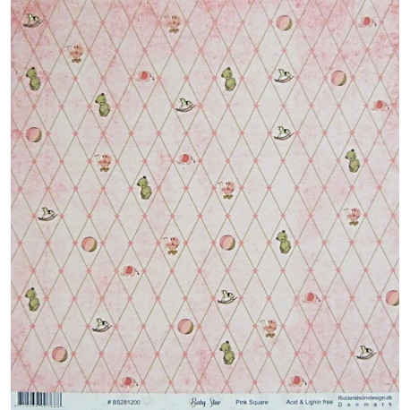 Baby star, Pink Square 30,5x30,5 scrapbook