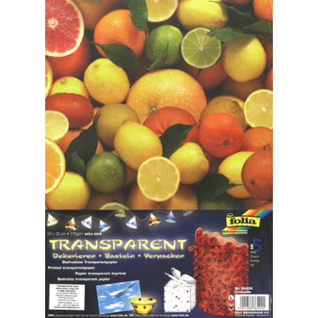 Sada Citrusové plody - 5ks transp.papírů (F)