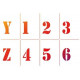 Sada 5ks šablon - Písmena, číslice, vel. A4 (F)