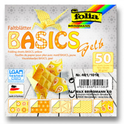 Origami papírky 10x10 Basic žlutý