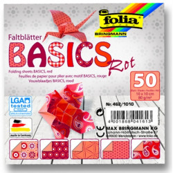 Origami papírky 10x10cm Basic červený
