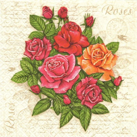 Dopis s růžemi 33x33