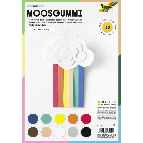 Moosgumi sada Mix barev 20x29cm - 10 listů