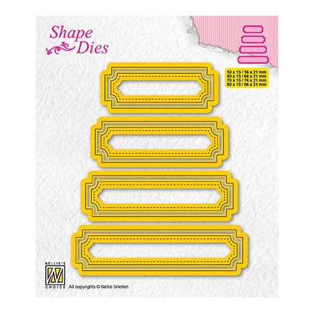 Vyřezávací šablony - Sety čtyř štítků - typ 5 (Shape Dies)