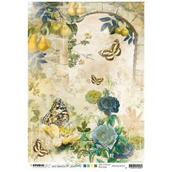 Papír rýžový A4 Arch w. roses & Butterflies New Awakening nr.12 (SL)