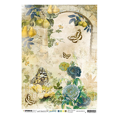 Papír rýžový A4 Arch w. roses & Butterflies New Awakening nr.12 (SL)