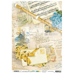 Papír rýžový A4 Flute, sheet music, notes New Awakening nr.02 (SL)