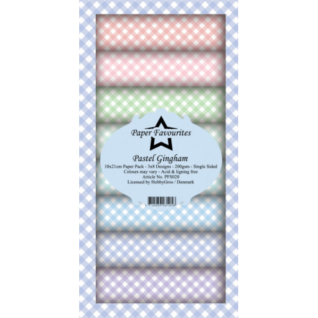 Sada papírů 10x21 Pastel Gingham (PF)
