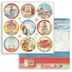 Christmas Patchwork, kulaté obrázky 30,5x30,5 scrapbook