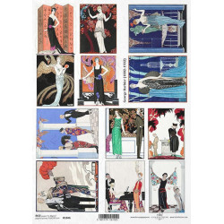 Papír rýžový A4 Art Deco, obrazy se ženami, George Barbier
