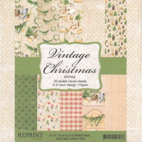 Sada papírů 15x15 170g Vintage Christmas (REPRINT)