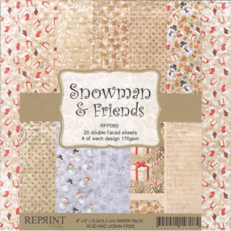 Sada papírů 15x15 170g Snowman & Friends (REPRINT)