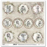 Viktoriánské Vánoce, kulaté obrázky - scrap.papír 31x32cm (ITD)