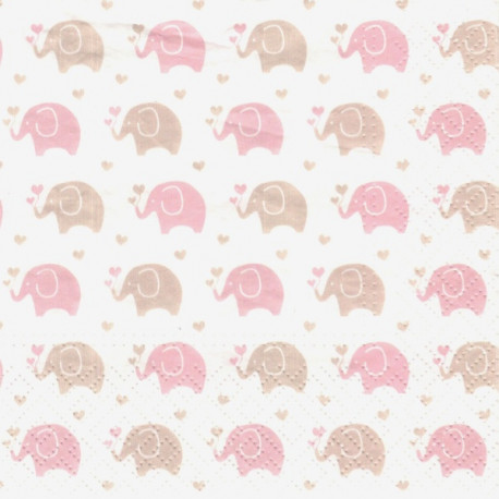 Mini sloni, růžový 33x33
