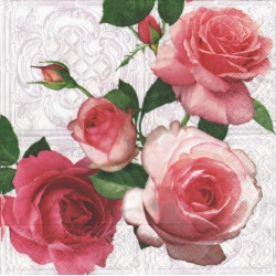 Růžové růže, ornament 33x33