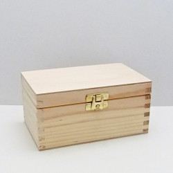 Dřevěná krabička na čaj - 2 komory, rovné víko, kování