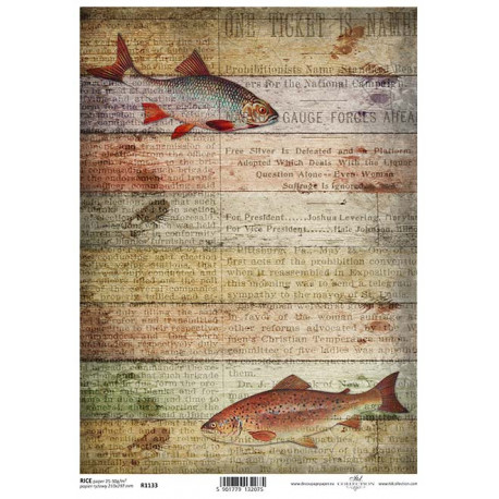 Papír rýžový A4 Ryby a text