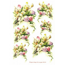 Papír rýžový A4 Kytičky jarních květin Aquita