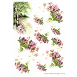 Papír rýžový A4 Kytičky lesních květin Aquita