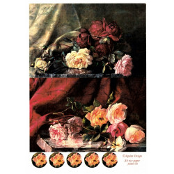 Papír rýžový A4 Malované kompozice růží Aquita