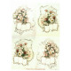 Papír rýžový A4 Jarní květy v ornamentech Aquita