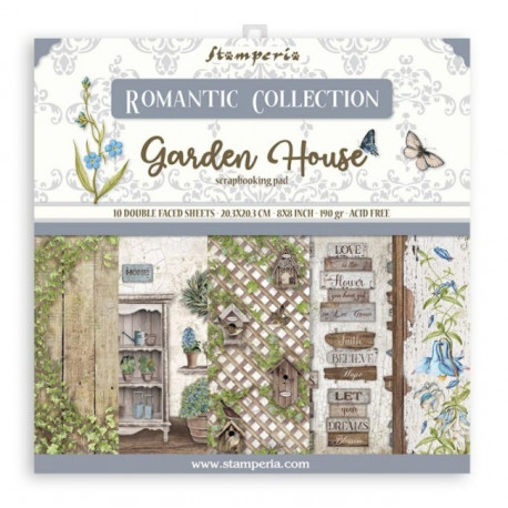 Sada papírů 20,3x20,3 190g Romantic Collection Garden House