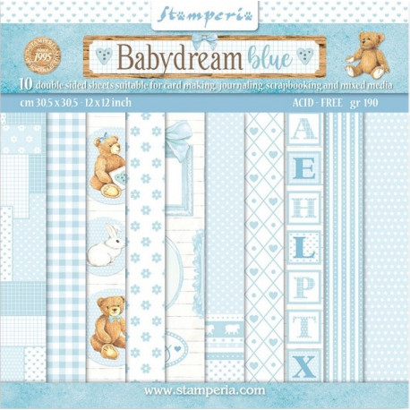 Sada papírů 30,5x30,5 190g Babydream Blue