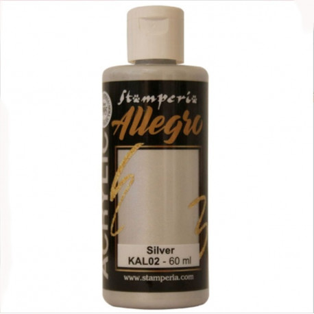 Akryl.barva Allegro 60ml - Silver (Stamperia)