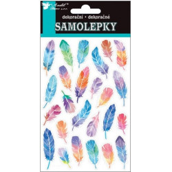 Samolepky Pírka se zlatou ražbou 19x10cm
