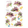 Papír rýžový A4 Velikonoční výjevy s fialkami Aquita