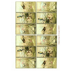 Papír rýžový A4 Ptáčci a vážky jarní triptych I Aquita