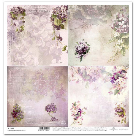 Květinová pošta, 4 obrázky - scrap.papír 31x32