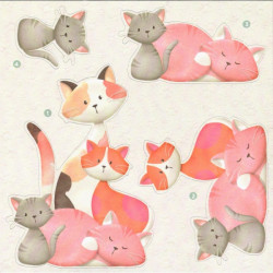 Papírové výřezy Kočičí láska - 15,2x15,2cm (3ks)