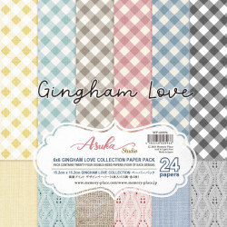 Sada papírů 15,2x15,2 Gingham Love (Asuka Studio)