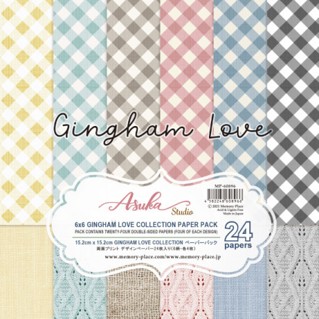 Sada papírů 15,2x15,2 Gingham Love (Asuka Studio)